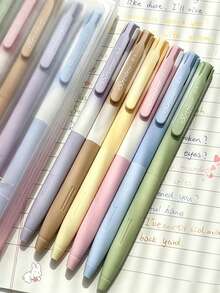 6pcs Colorful Neutral Pens Set, 0.5mm, Creative Multi-Color Quick-Dry Pens, Fun Drawing Marking Graffiti Writing Pens, Learning & Office Use, Colorful Neutral Pens, Highly Attractive Retractable Pens, Student Class Note-Taking, Teaching, Highlighting Pens, Office, Marking, Planner Pens - Default - View 3