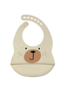 1pc Baby Animal Face Pattern Silicone Bib, 6-Level Adjustable Neck Strap, Bottom Pocket To Catch Food, Suitable For Feeding And Self-Feeding - Multicolor - View 15