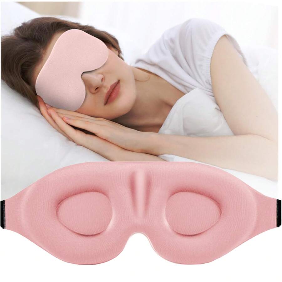 Masker Tidur 3D Unisex Lembut, Masker Tidur Cekung Penghalang Cahaya dengan Tali yang Dapat Diatur - beraneka warna - View 1