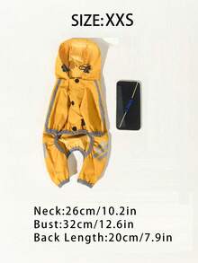 Lightweight Polyester Dog Raincoat With Reflective Strips, Covers Limbs, Bright Yellow. Waterproof Pet Jacket Suitable For Small Teddy Dogs And Large Dogs For Autumn And Year-Round Wear (Not Suitable For Large Dog Breeds). - Yellow - View 14