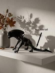3D Printed Space Alien Hunter Figurine, Multi-Jointed Poseable Tail Alien Creature, Mysterious Sci-Fi Desk Decor For Gaming Room, Study, Bookshelf, Highly Attractive Desktop Ornament Gift For Boyfriend - Articulated Alien - View 1
