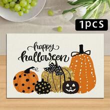 1/4/6pcs Autumn Series Polka Dot Pumpkin Pattern Printed Placemats, Heat-Resistant Table Mat For Home Kitchen, Table Protection, Kitchen Dining Table, Party Scene Decoration - Multicolor - View 13