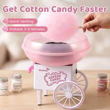 Cotton Candy Machine, Mini Cotton Candy Maker With Sugar Scoop, Easy And To Use, Pink Retro Portable Cotton Candy Machine, Suitable For Birthday, Home, Party Gathering, Christmas Gift - US A Type Plug(110-127V) - View 6