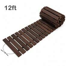 Supernic Portable Roll Out Garden Path, Foldable Wood Walkway Mat, Non-Slip Temporary Track For Lawn & Outdoor Events - Brown - View 4