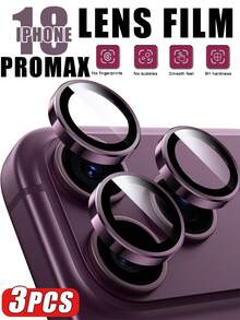 Camera Lens Protector Compatible With Iphone 17 Pro Max/17 Pro, 9H Aviation Grade Tempered Glass, Ultra-Clear, Metal Independent Ring, Compatible With Phone Case, Red,3pcs - Burgundy - View 1