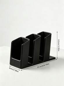3-Slot Remote Control Storage Box, Black And White Color Scheme, Suitable For TV And Air Conditioner, Practical Desktop Organizer, Home Decor Essential, Back To School, Christmas, Halloween Gift - Multicolor - View 11