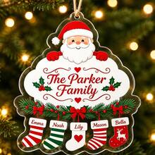 Custom Snowman Family Ornament, Personalized Christmas Tree Hanging Decor, Festive Holiday Party Decoration, Customized Family Name Keepsake, Customizable 2-5 Names Xmas Gift For Home, Winter Tree Ornament, Christmas Ornament, Family, Friends - Style C - View 8