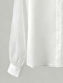 Men's Pleated Sleeve Loose Casual Party Shirt, Medieval Style - White - View 5