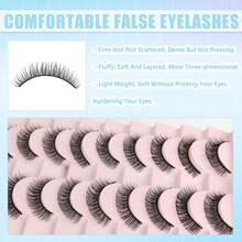 10 Pairs Natural False Eyelashes, Fluffy And Delicate, Suitable For Daily Use, Realistic Eyelashes, Suitable For Daily Use - Black - View 8