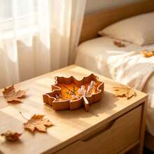 Maple Leaf Shaped Storage Tray, Can Store Jewelry, Keys, Aromatherapy Small Items, Also Serves As Desktop Decorative Display, Suitable For Living Room Coffee Table, Bedroom Vanity, Entryway Countertop Placement, Autumn Atmosphere Soft Decor, Suitable For Daily Home Use - Maple Leaf Tray - View 5