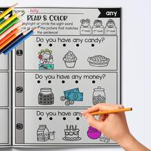 Sight Words Reading & Coloring Notebooks, Read And Color Activities, High Frequency Word Recognition, Sentence Comprehension, Picture Matching, English Vocabulary Practice, Early Reading And Language Learning Worksheets - Sight Words Reading & Coloring - View 4