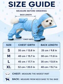 Pet Raincoat And Rain Boots Set, Waterproof Dog Raincoat With Hood, Transparent Visor, Reflective Strips, Polyester Material, Suitable For Outdoor Walks And Rainy Days. Features Hook And Loop Closure For Easy On And Off. Suitable For Small And Medium Dogs Year-Round, Waterproof Dog Raincoat, Hooded Dog Raincoat, Dog Raincoat - Multicolor - View 5
