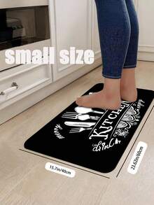 SANJIANGDI 1pc Black‑White Sketch Kitchen Rug Pattern Kitchen Mat, 0.6mm Crystal Velvet Soft And Machine Washable.Suitable For Kitchen,Corridors, Bathrooms, Living Rooms, Outdoor Door Mats, And Toilets. Useable Throughout The Year And For Various Holidays. - Multicolor - View 8