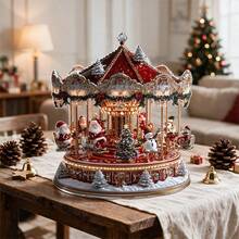 1/3pcs Vintage Christmas Desktop Decor, 2D Acrylic Standalone Figurines, Including Christmas Ferris Wheel, Carousel And Christmas Tree Designs, Suitable For Living Room And Bedroom Christmas Home Decoration - Multicolor - View 7