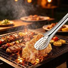 1/3/6Pcs Stainless Steel Silver Serving Tongs, Multi‑Purpose Food Serving Utensils For Buffet, Appetizer, Dessert, Parties And Outdoor Barbecue - Silver - View 4