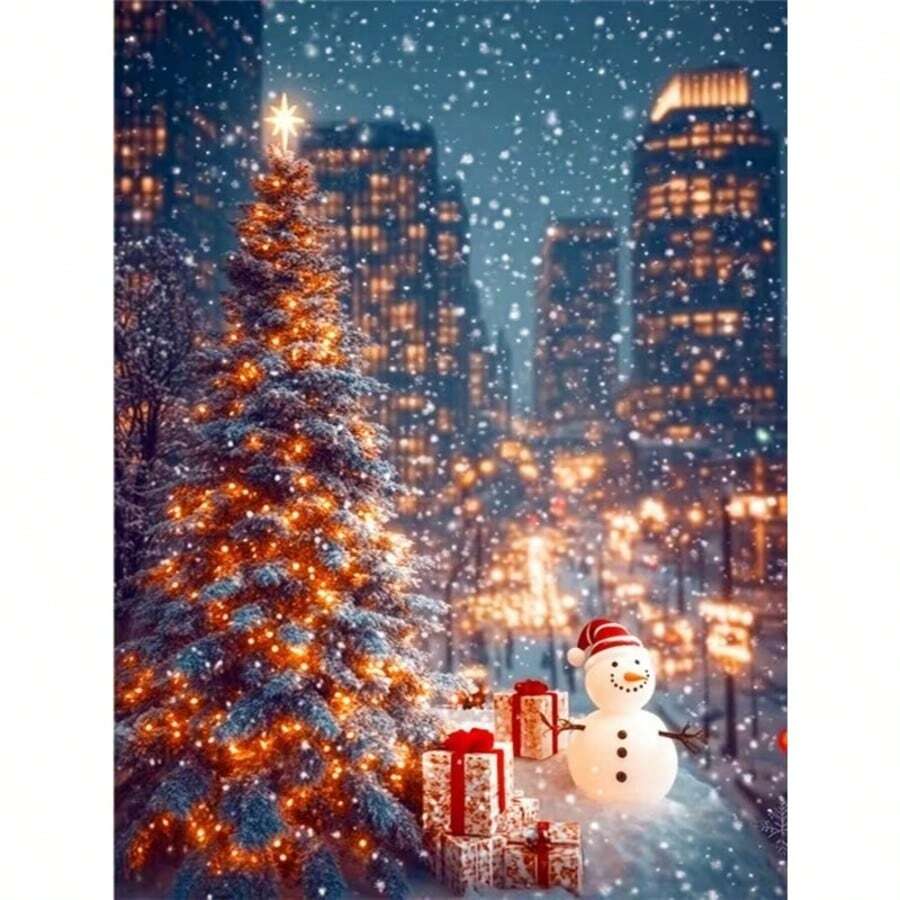 1PC DIY 5D Diamond Painting Kit Christmas Theme Pattern - Round Full Drill Art Mosaic Craft, Home Wall Decor, Unframed - No Frame - View 1