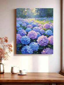 1pc Digital Oil Painting, Hydrangea Cluster, Handmade Canvas Art, Suitable For Adult Beginners, DIY Frameless Digital Oil Painting, Home Wall Decor Gift - Sets - View 3