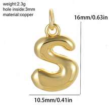 1pc Gold Shiny 26 Letters A-Z DIY Pendant Keychain Bag Charm, Fashion Accessory Gift For Women And Girls - Gold - View 10