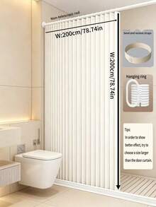 High-End Foldable Screen, No Drilling Installation, Suitable For Living Room, Bedroom, Bathroom And Wardrobe. Provides Light Blocking, Dust Protection And Privacy. Adopting Modern Minimalist Luxury Style, These Foldable Fabric Screens Are Easy To Store, Making Them Versatile Home Decor Items. - ZDL-1 - View 14