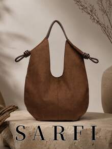 Premium Niche Suede PU Material Women's Tote Bag, Fashionable High-End Versatile Adjustable Shoulder Strap Shoulder Bag/Commuter Bag - Coffee Brown - View 1