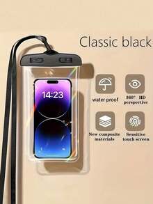 1pc Waterproof Phone Pouch, PVC Transparent Sealable Touchscreen, Full View Full Coverage Style Portable Swimming/Surfing Phone Case, Multicolor - Multicolor - View 7