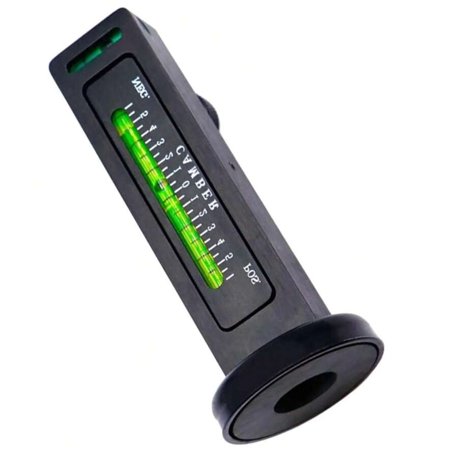1 pieza Herramienta de alineación magnética de 4 ruedas para coche/camión/autocaravana, medidor de nivel ajustable con base de ventosa fuerte, adecuado para reparación de neumáticos - negro - Ver 1