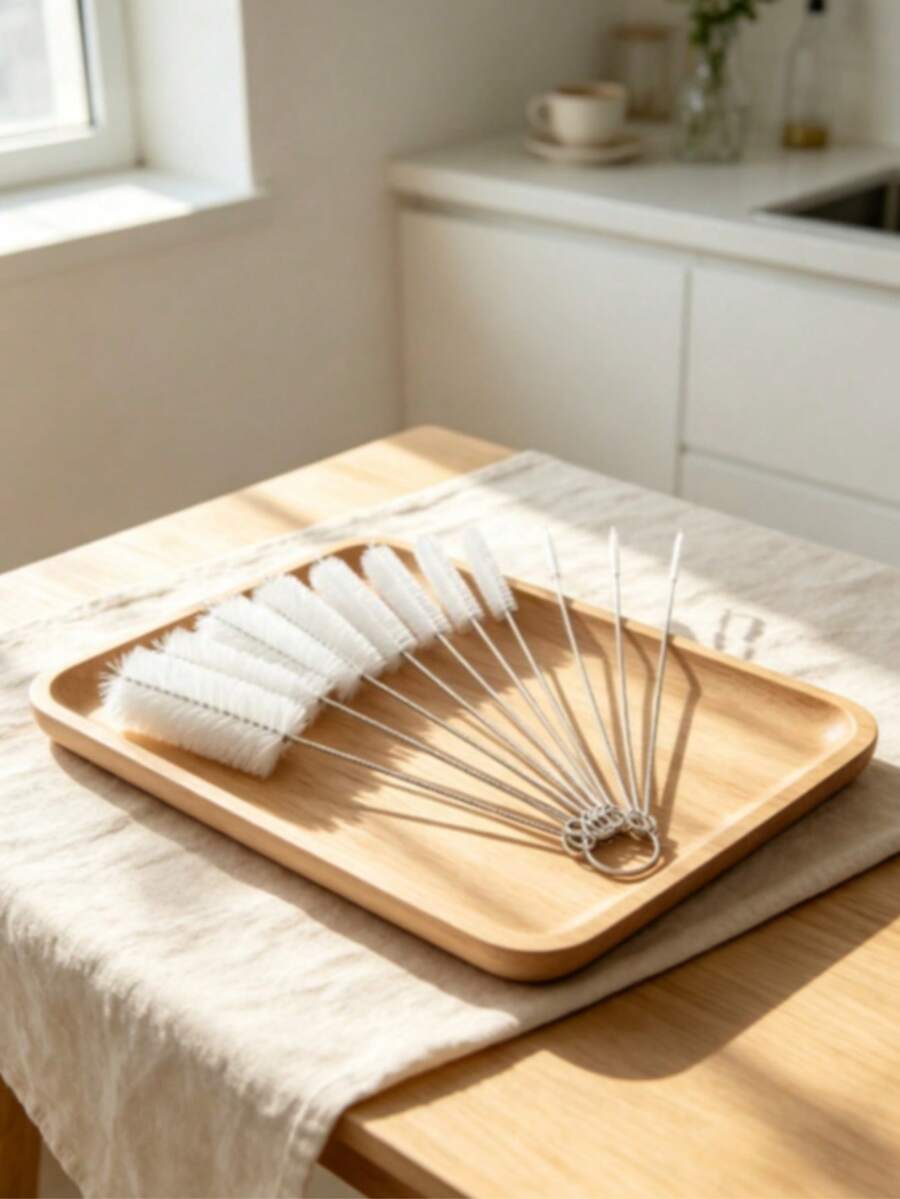 4/2/1 Set 10pcs Multi-Function Cleaning Brushes, Includes Various Sizes (10 Sizes Total), Kitchen Bottle Brush, Long Straw Brush, Straw Brush And Tube Cleaning Brush, Suitable For Cleaning Water Bottles And Other Hard-To-Clean Items