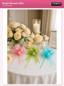 30/10/5pcs Organza Bows/Snowflake Ribbons, Colorful Handmade Bows, Suitable For Gift Wrapping, Party, Wedding, Birthday, Easter, Valentine's Day, Back To School, Holiday Decoration, Gift Basket, Floral Arrangement And Festival Celebration - Multiple Styles - View 5