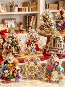 Reusable Transparent Christmas Tree Gift Box, Suitable For Holiday Desserts, Party DIY Decorations And Party Gift Containers - Multicolor - View 4