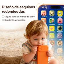 2pcs Kids Educational Toy Phone, Early Learning Play Phone With Music & Multi‑Function Buttons, Clear Sound, Drop‑Resistant & Easy To Clean - Yellow-orange 45 - View 2