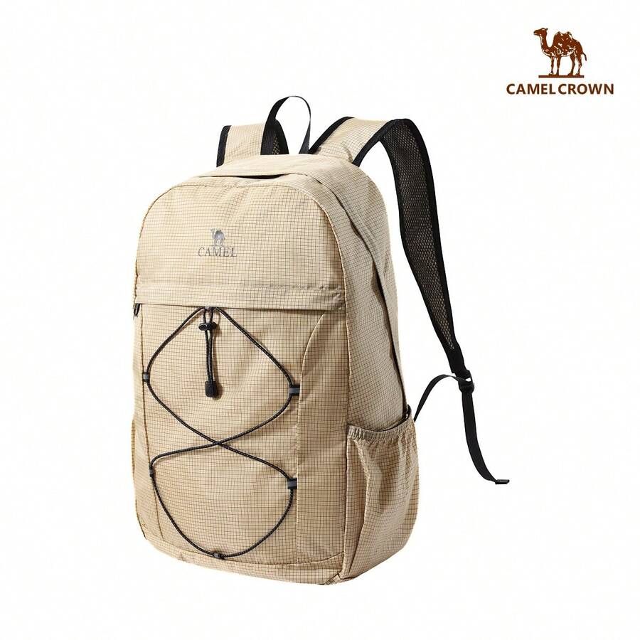 CAMEL CROWN Foldable Large Capacity Travel Backpack, Short Trip & Gym Storage Bag - Khaki - View 1