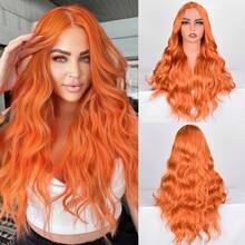 28 Inch White Curly Wavy Synthetic Wigs For Women Heat Resistant Long Body Wave Wigs With Middle Part Perfect For Cosplay, Daily Party Use - Multicolor - View 10