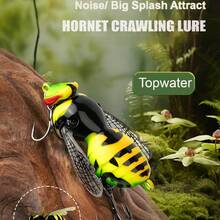 2 buah/paket, umpan pancing permukaan 6cm 9.1g, desain tawon realistis - MultiWarna - View 8