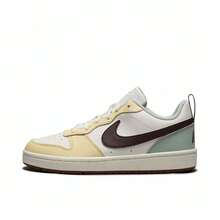 Nike Court Borough Comfortable Versatile GS Campus Style Color-Block Low-Top Sneakers Unisex White/Yellow - White Yellow - View 3
