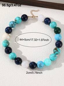 NAIZHU 1/4 buah Kalung Manik-Manik Besar Gaya Bohemian untuk Wanita, Cocok untuk Pemakaian Sehari-hari, Liburan, dan Hadiah - MultiWarna - View 11