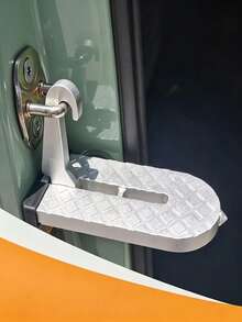 1pc Car Door Aluminum Alloy Foot Pedal With Built-In Window Breaker, Multi-Functional Anti-Slip Climbing Step, Can Be Clipped To Car Door To Assist Climbing Onto Roof, Universal Fit For Most Car Models, Dual Practical Functions Of Car Window Breaking And Roof Climbing - A - View 7