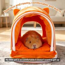 ITANDME Winter Guinea Pig Hideout, Animal-Shaped Rabbit Hideaway, Non-Slip Base & Removable Pad, Easy To Assemble And Disassemble With Zipper & Machine Washable, For Dwarf Rabbits, Guinea Pigs, Ferrets, Chinchillas, Hedgehogs, And Other Small Animals - View 10