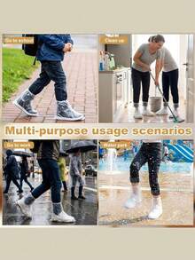 1/3 buah Pelindung Sepatu Hujan Sekali Pakai Tahan Air dan Anti Selip, Plastik Transparan Putih Tebal dengan Tali Serut, Anti Selip dan Tahan Aus, Pelindung Sepatu Penting untuk Perjalanan - Beraneka warna - View 6
