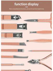 Manicure Set 30 In 1 Nail Clippers Set,Nail Manicure Kit For Women,Toenail Clippers,Pedicure Kit,Pedicure Tools,Suitable For Travel Manicure Tools (Rose Gold) - Multicolor - View 3