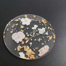 1pc 2D Flat Acrylic Coaster, Printed Decorative Beverage Coaster, Waterproof Outdoor Table Mat, Heat-Resistant Desktop Protector, Ideal Gift For Wedding, Birthday, Mother's Day, Home Dining Table Decor Accessory - Multicolor - View 5