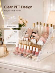 1Pc 7 Layers Nail Polish Storage Box, Makeup Organizer Cosmetics Storage, Detachable Multi-Layer Cosmetics Storage Rack, Oil Holder Cosmetic Display Case Sunglasses Eyewear Shelf Tray, Wedding Decoration, Back To School - Multicolor - View 8