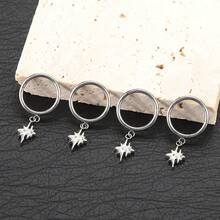 SWANJO 1pc Titanium Zirconia Hoop Earrings For Women Daith Cartilage Tragus Piercing Body Jewelry - TF650 - View 5