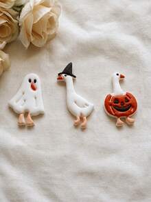 Spooky Clay Cutters Goose Shapes, Halloween Goose Cutter Molds For Polymer Clay Earrings Pendants, DIY Jewelry Making Supplies, Modeling Clay Tools - White - View 6