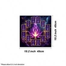 1PC Purple Galaxy Zodiac 12 Constellation Tarot Cloth, Square Astrology Altar Table Mat, Bohemian Wall Hanging Tapestry, Multipurpose Spiritual Divination Room Decor & Wall Hanging Tapestry, Witchy Spiritual Oracle Card Reading Mat Home Decor - Multicolor - View 9