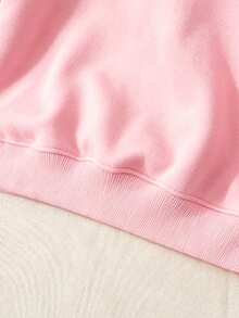 Children's Crew Neck Sweatshirt, Cartoon Unicorn Sweet Dream Star Moon Pattern Print Pure Cotton Pullover - Pink - View 8