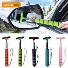 Telescopic Car Rearview Mirror Wiper, Extendable Handle Windshield Cleaner With Defogging & Water Scraping Functions, Portable Rainy Day Essential For Cars, SUVs & Trucks, Easy To Clean , Universal Auto Accessory For Driving In Rain, Fog & Snow - A - View 3
