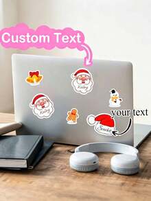 Customized Santa Claus Stickers, Name Stickers, Gift Packaging Stickers, Candy And Snack Packaging Stickers, Christmas Decorations, Gifts, Suitable For Water Bottles, Computers, Storage Boxes - Multicolor - View 8