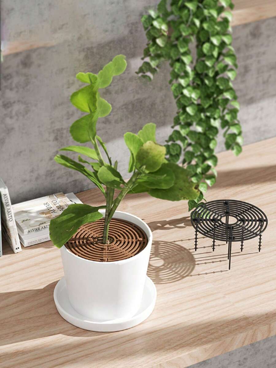 Round/Square Plant Pot Cover Plant Protection Shields,Center Hollowed-Out Grid With Soil Protection Devices,Flower Pot Protective Guard,Flowerpot Guardrail,Anti-Cat&Dog Digging Flower Pot Mesh Enclosure,Ideal Gift For Gardening Enthusiasts,Can Be Cut
