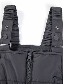 SOLOCOTE Young Boy Thick Bib Snow Pants For Winter Outdoor Play, Christmas Party, Cute Bib Style Snow Pants - Grey - View 7