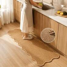 1PC Imitation Jute Loop Kitchen Runner Rug, Rustic Brown Tight‑Woven Plush Floor Mat, Fade‑Resistant Lint‑Free Pilling‑Proof Washable Carpet, Pet‑Friendly Long Rug For Hallway, Bedside, Balcony, Outdoor Garden, Hotel & Office Home Decor Use - Multicolor - View 9